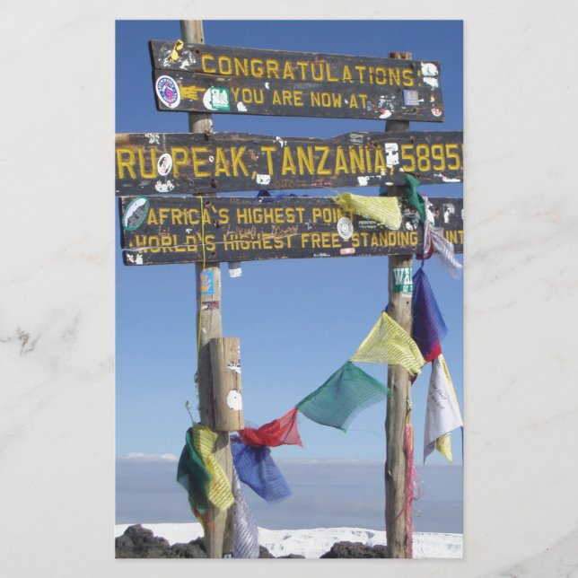 Wegweiser auf dem Gipfel von Kilimanjaro kenya Briefpapier (Vorderseite)