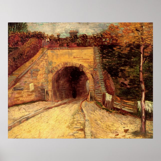 Wegweiser mit der U-Bahn Viadukt von Vincent van G Poster (Vorne)