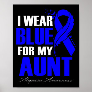 Weh Blue für meine Tante Alopecia Feather Poster