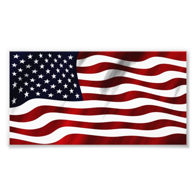 Wehende amerikanische Flagge Fotodruck (Vorne)