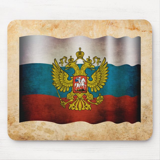 Wehende Flagge Russlands Mousepad (Vorne)