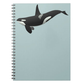 Weibchen aus schwarzem und weißem Orca Killer Notizblock