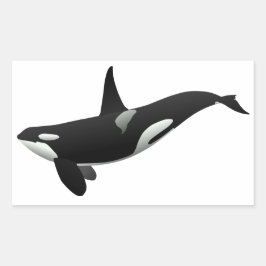 Weibchen aus schwarzem und weißem Orca Killer Rechteckiger Aufkleber