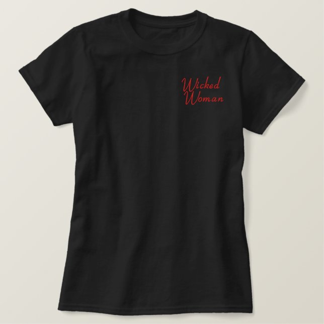 Weibchen bestickter T - Shirt (Design vorne)