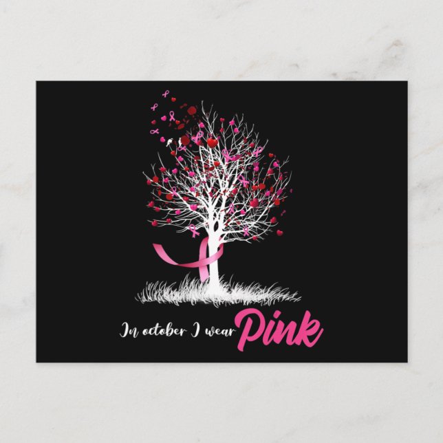 Weibchen Brustkrebs Bewusstsein, im Oktober tragen Postkarte (Vorderseite)
