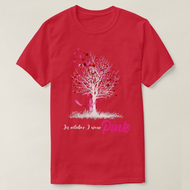 Weibchen Brustkrebs Bewusstsein, im Oktober tragen T-Shirt (Design vorne)
