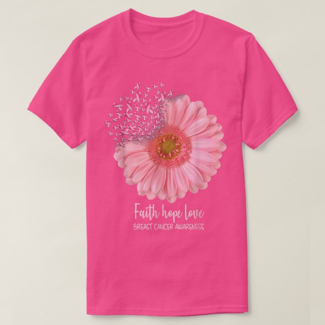 Weibchen Brustkrebs Bewusstsein Sonnenblumen Hippi T-Shirt (Design vorne)