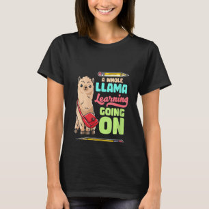 Weibchen ein ganzes Lama-Lernen auf der Sonnenseit T-Shirt