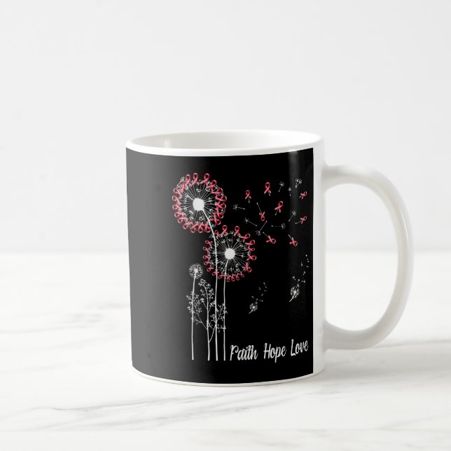 Weibchen Faith Hope Liebe Brustkrebs Dandelion Flo Kaffeetasse (Rechts)