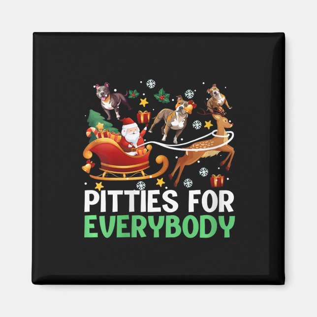 Weibchen für jeden Weihnachtsgeburten Pitbuli Hund Magnet (Vorne)