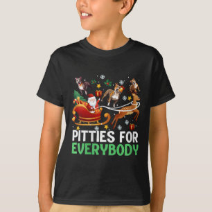 Weibchen für jeden Weihnachtsgeburten Pitbuli Hund T-Shirt