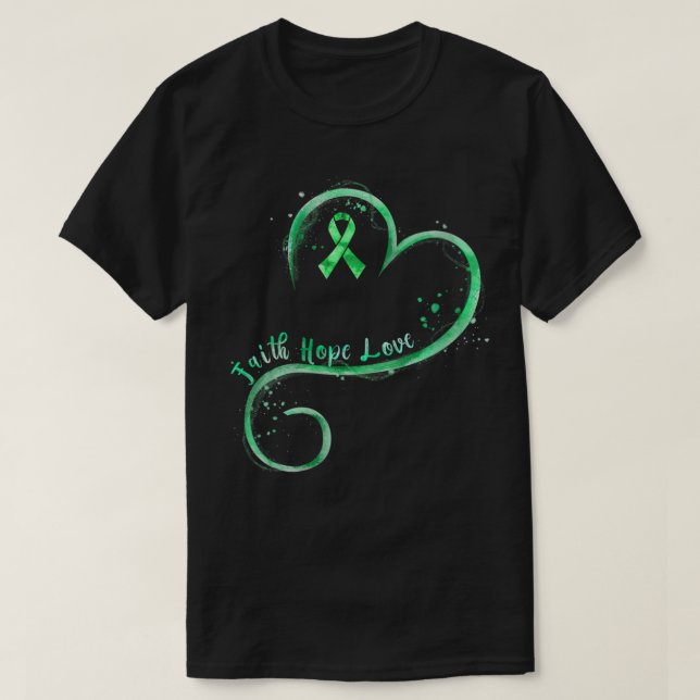 Weibchen Glaube Hoffnung Liebe Grüne Ribbon Nieren T-Shirt (Design vorne)