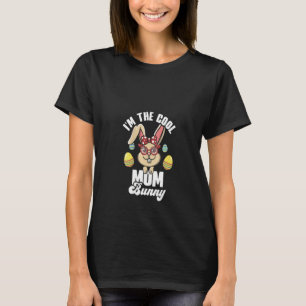 Weibchen Ich bin die Coole Mama Bunny Matching Fam T-Shirt