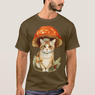 Weibchen katzen mit einem Pilz als Hutbesatz V T-Shirt