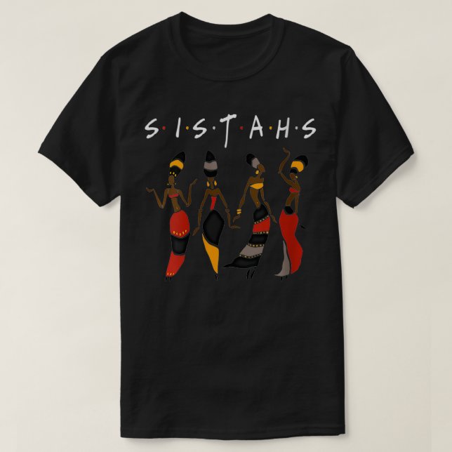Weibchen Schwarze Schwestern Melanin Afrikanisch A T-Shirt (Design vorne)