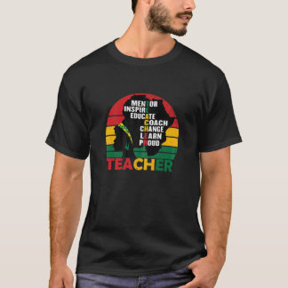 Weibchen Schwarzer intelligenter Lehrer Afro Afrik T-Shirt