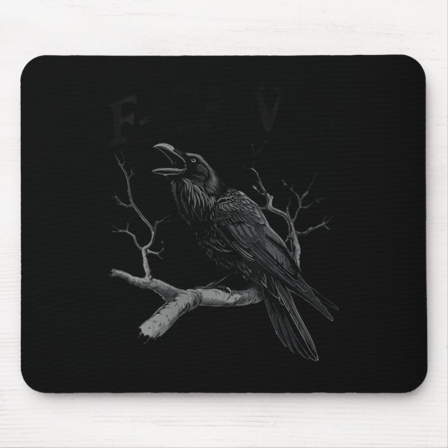 Weibchen Schwarzer Schnitt, F-caw-f Funny Black Bi Mousepad (Vorne)