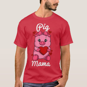 Weibchen Schwein Mama Finger Herzstier Schwein mit T-Shirt