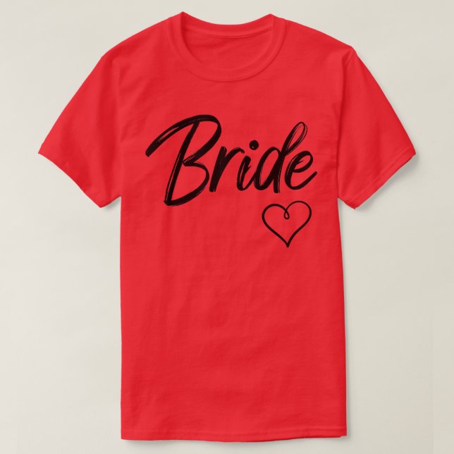 Weibchen Simple White Bridge Wedding Flitterwochen T-Shirt (Design vorne)