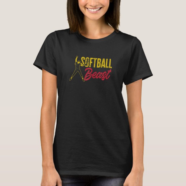Weibchen Softball Player Grafik-Softball-Bestie T-Shirt (Vorderseite)