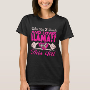 Weibchen, was hat 2 Thumbs und Lieben Llama dieses T-Shirt