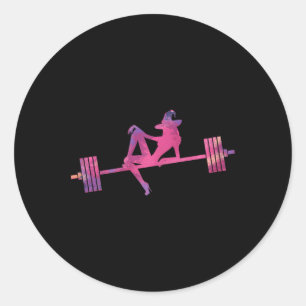 Weibchen Weightlift, Hexenhalle, Fitnessstudio O Runder Aufkleber