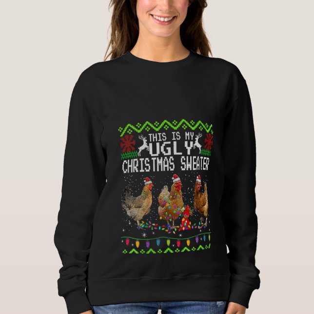Weibchen Weihnachten Hühner Das ist mein hässliche Sweatshirt (Vorderseite)