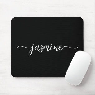 Weiblich einfacher schwarzer personalisierter Mono Mousepad
