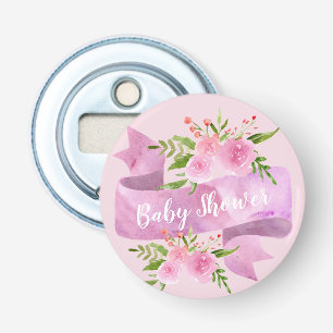 Weiblich, Hübsch, Chic, Florales Rosa Baby Shower Flaschenöffner