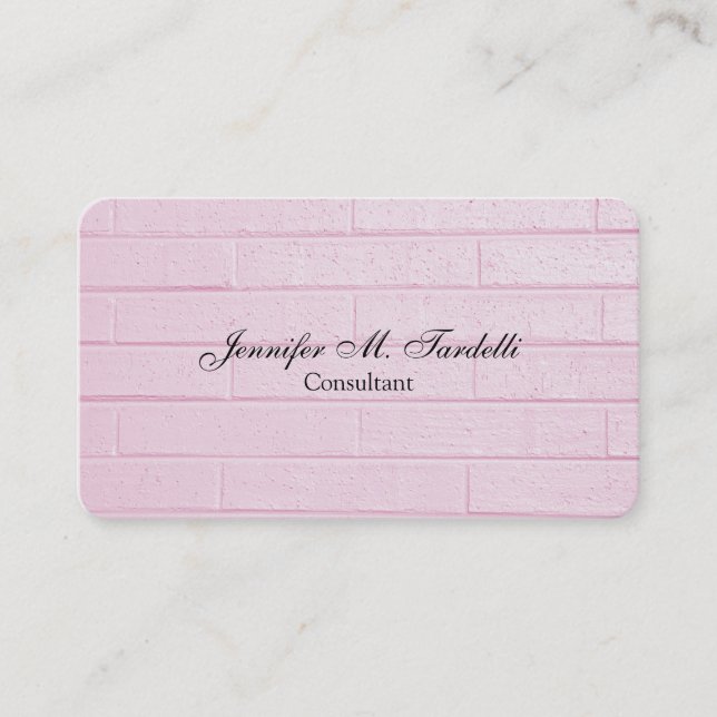 Weiblich rosa Mauer Minimalistisch Beruflich Schli Visitenkarte (Vorderseite)