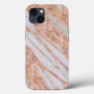 Weiblich rosa und weiß gestreiftes Marmormuster Case-Mate iPhone Hülle