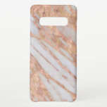 Weiblich rosa und weiß gestreiftes Marmormuster Samsung Galaxy S10  Hülle<br><div class="desc">Dieses wunderschöne feminine Design besticht durch ein abstraktes Marmormuster in rosa-weißen Streifen mit subtilen goldenen Glitzern. Sie können einen Namen oder ein Monogramm hinzufügen,  wenn Sie diesen Fall personalisieren möchten.</div>