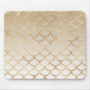 Weiblich und Glamouröse Ombre Gold Meerjungfrau Gl Mousepad
