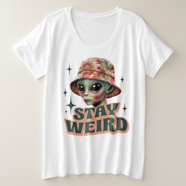 Weibliche Alien Plus Größe T - Shirt für Frauen bl (Design vorne)