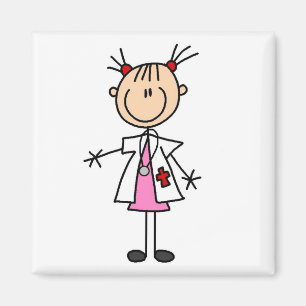 Weibliche Arzt-Strichmännchen Magnet