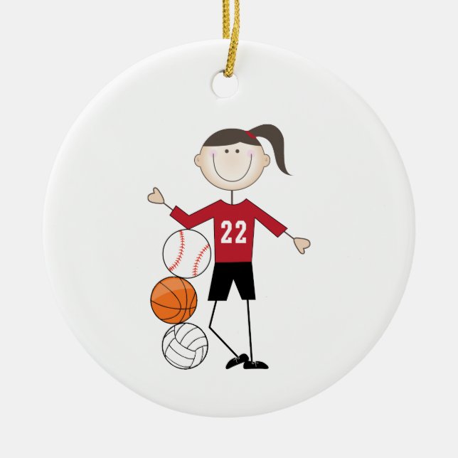 Weibliche Athlete Keramik Ornament (Vorne)