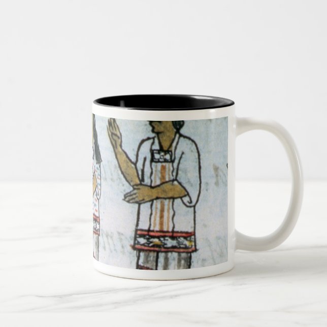 Weibliche aztekische Kostüme Zweifarbige Tasse (Rechts)