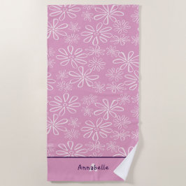 Weibliche Bezeichnung & Blush & Pink Blumenmuster Strandtuch