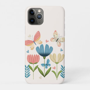Weibliche Blume und Schmetterlinge Case-Mate iPhone Hülle