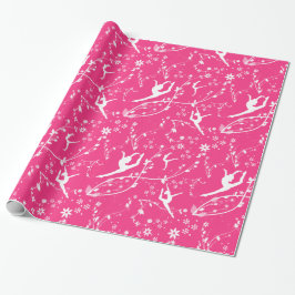 Weibliche Blumengymnastik-Feier im Rosa Geschenkpapier