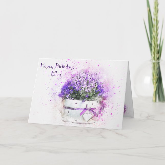 Weibliche Blütenfarbe Geburtstag Karte (Vorderseite)