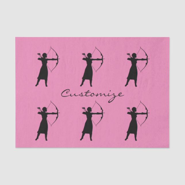 Weibliche Bogenschütze-Silhouette Thunder_Cove Seidenpapier (Vorderseite)