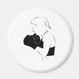 Weibliche Boxer Magnet