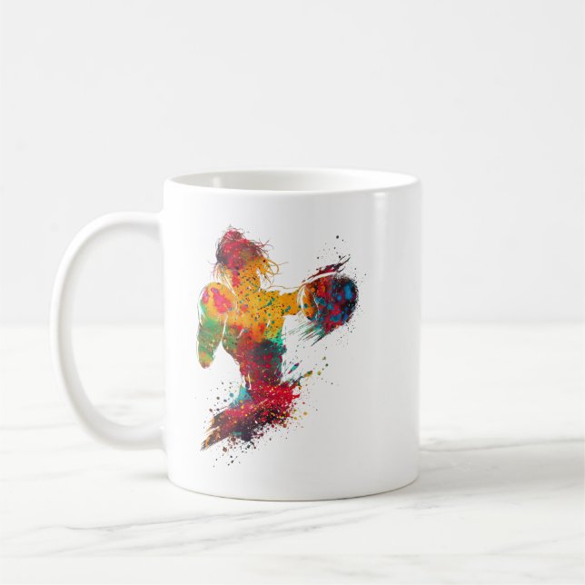 weibliche Boxerin Kaffeetasse (Links)