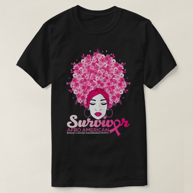 Weibliche Brustkrebserkrankung für Afrikaner T-Shirt (Design vorne)