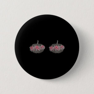 Weibliche Brustkrebserkrankung im Oktober tragen w Button