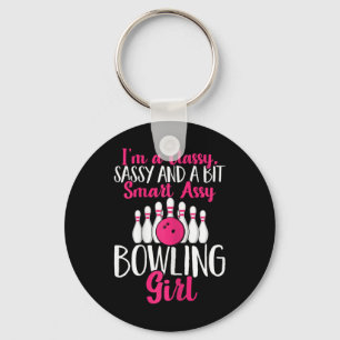 Weibliche Cly Sy ein bisschen Smart Y Bowling Girl Schlüsselanhänger