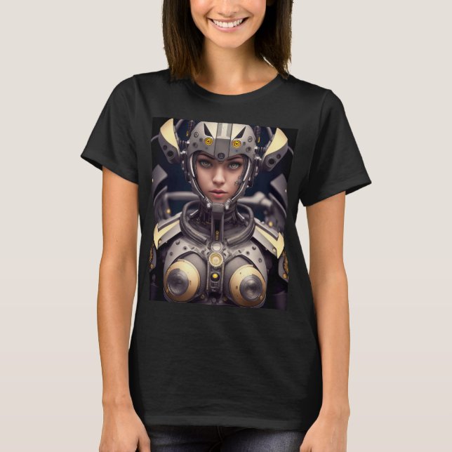 Weibliche Cyborg Warrior T-Shirt (Vorderseite)