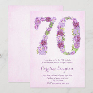 weibliche Einladung zum 70. Geburtstag, Lavendel l