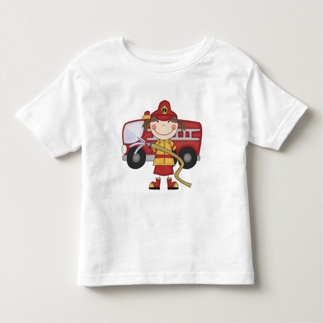 Weibliche Feuerwehrmann-T - Shirts und Geschenke (Vorderseite)